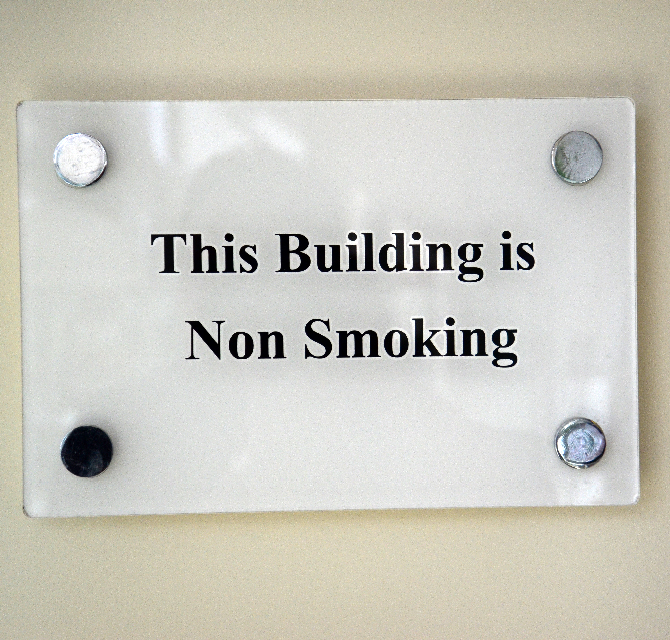 Interior Signage For Stand Off On Smoking